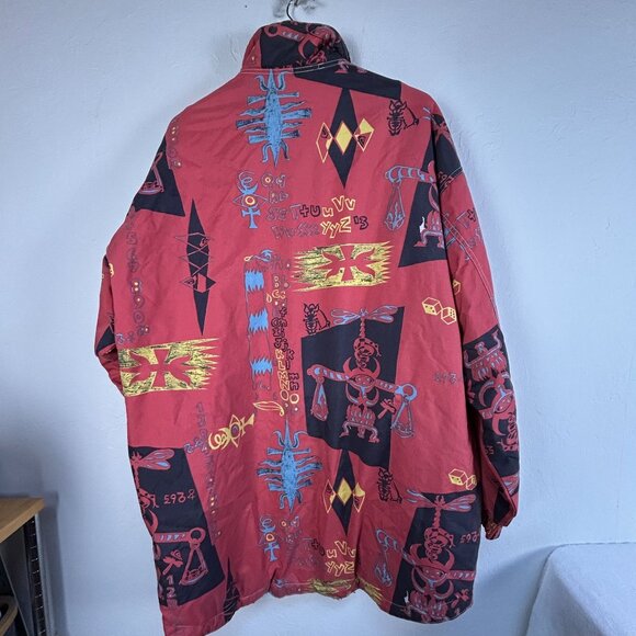 Vintage St. Moritz Ski Team Red Jacket Mens Large Full-Zip Lightweight Pockets - Picture 2 of 10